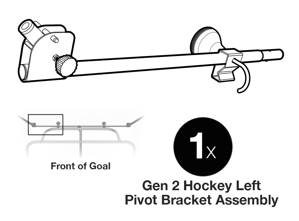 Pivot Bracket Assembly, Left, Single, Backstop® for Hockey GEN 2 SKU# SST-07700