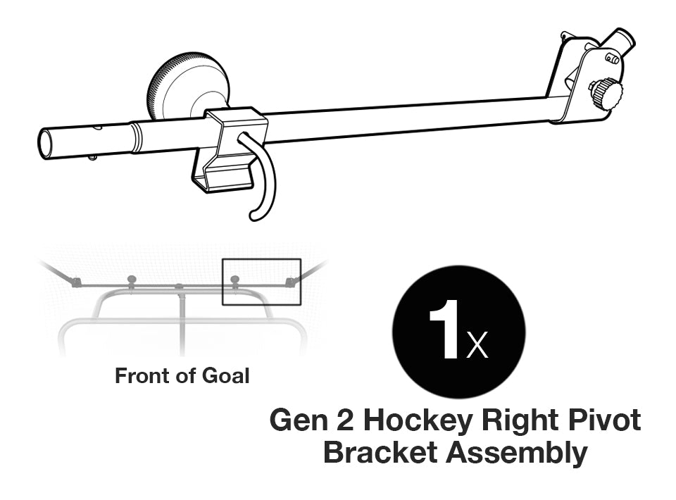 Pivot Bracket Assembly, Right, Single, Smart Backstop® for Hockey GEN 2, SST-07800