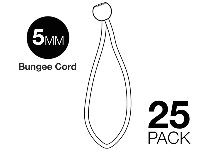 Bungee Cord, 5mm, 25-Pack, Smart Shooting Target for Lacrosse Goal - Smart Sports Tek