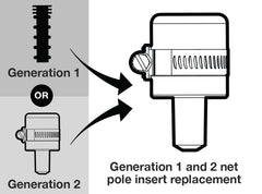 Net Pole Insert (rubber) with Clamp GEN 1 and 2, 4-pack, Smart Backstop for Lacrosse, SST-06004
